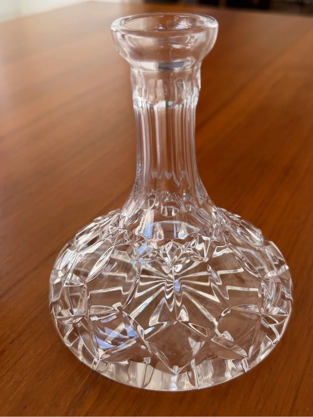 Vintage Cut Crystal ships Decanter Pinwheel Starburst Glass Barware No Stopper